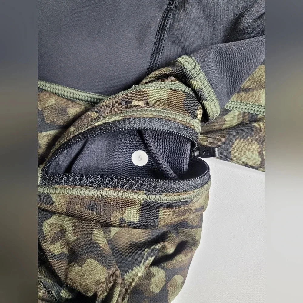 Lululemon Run Top Speed Crop Mystic Jungle Fatigue Camo Mid Rise Legging…
